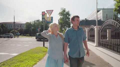 Walking around the city Stock Footage