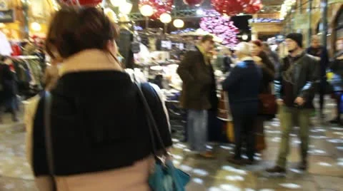 Walking around Convent Garden, Christmas - 2 Stock Footage