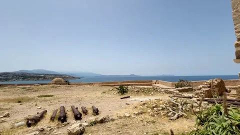 Walking around medieval or ancient ruins of a fortress Stock Footage 279920872