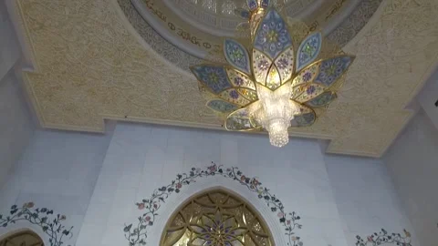 Walking around the Sheikh Zayed Grand Mosque, Abu Dhabi, UAE Stock Footage 130707225