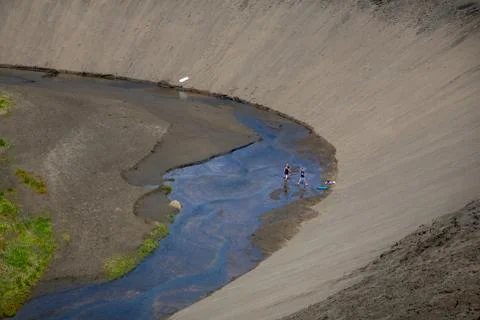 Walking around a stream Stock Photos