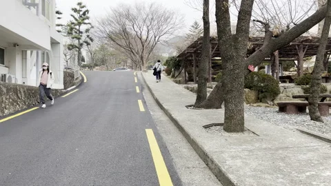 Walking around a university in Korea Видео 171842753