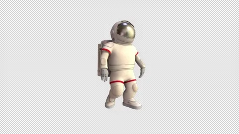 Walking astronaut - 3d render looped with alpha channel. Stock Footage 259375642