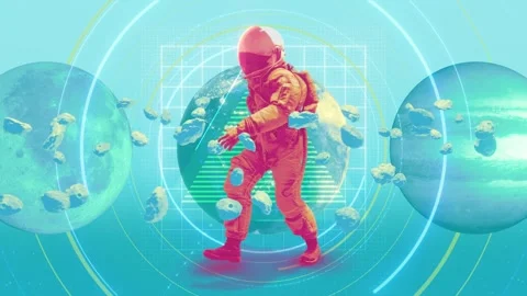 Walking Astronaut Abstract Background Stock Footage 272948133