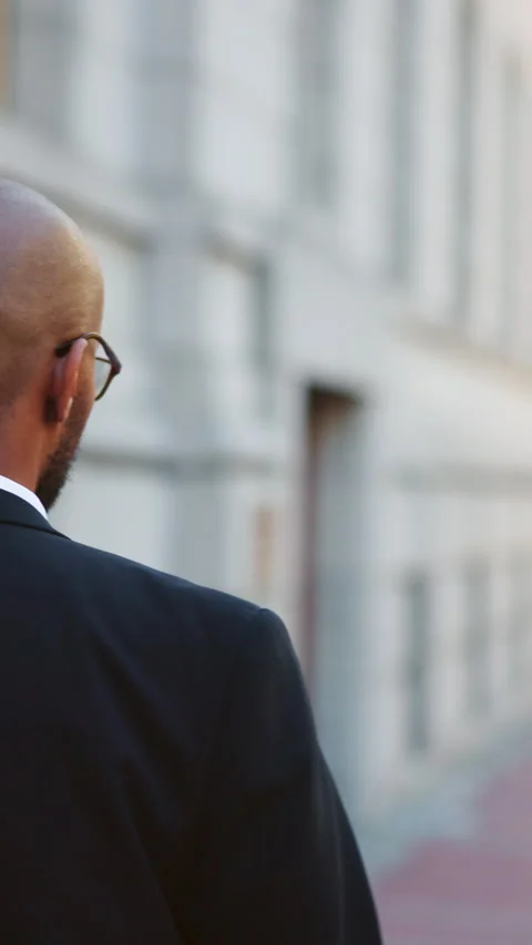 Walking, back and businessman commuting in city with journey to work for finance Stock Footage 333699527