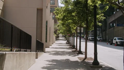 Walking Back Down Atlanta Sidewalk Downtown 4K 48FPS SLO-MO Stock Footage 270456161