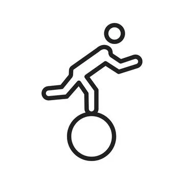 Walking on Ball icon vector image.  Illustrazione stock