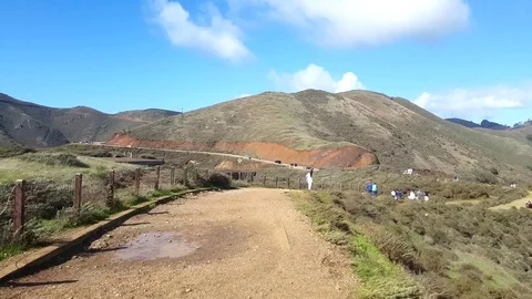 Walking at battery spencer point Stock Footage 72450059