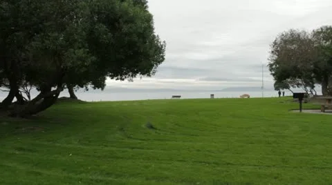 Walking on the Bay Stock Footage 22146812