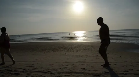 Walking on the beach 1 Stock Footage 51800749
