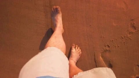 Walking on the beach 1 Stock Footage 121177240