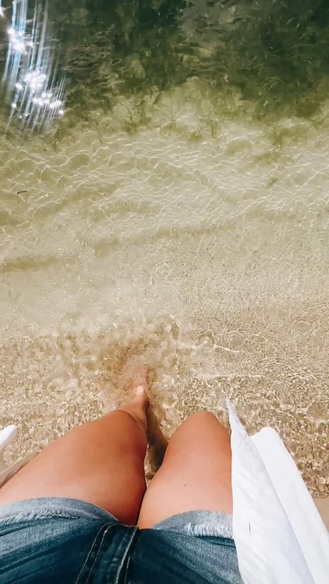 Walking on the beach, beach, POV, point of view, Walking Stock Footage 233743535