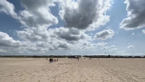 Walking on Beach with clouds hyperlapse Stock Footage 248966227