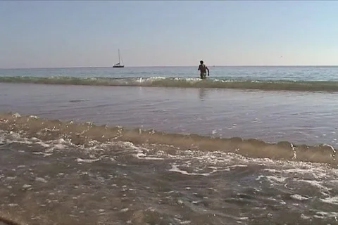 Walking in the beach Stock Footage 116631