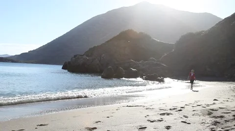 Walking at beach Stock Footage 43329405