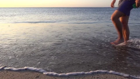 Walking on the beach Stock Footage 80607782