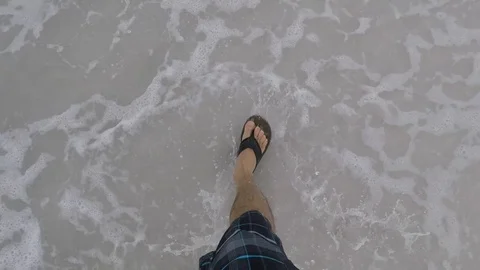 Walking on the Beach Stock Footage 87193416