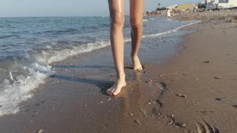 Walking on the beach Video stock 133245178