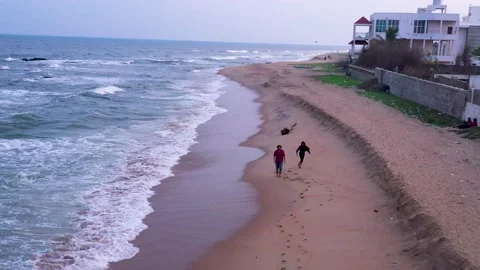 WALKING IN THE BEACH Stock Footage 153294086