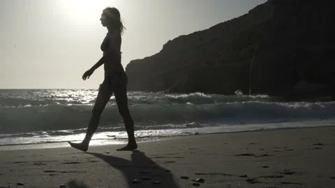 Walking on the beach Stock Footage 183475189