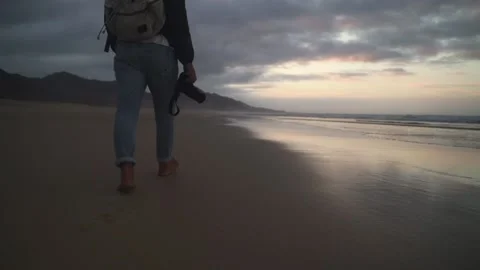 Walking on the beach Stock Footage 234730028