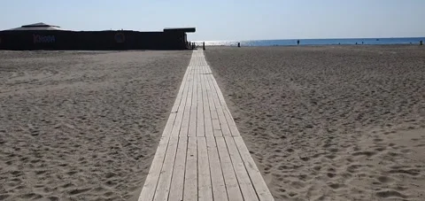 Walking to the beach Stock Footage 248536740