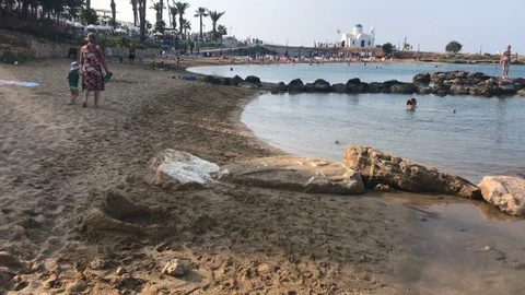 Walking At The Beach. Louma Beach Stock Footage 112255233