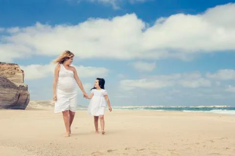 Walking on the beach Stock Photos
