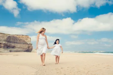 Walking on the beach Stock Photos
