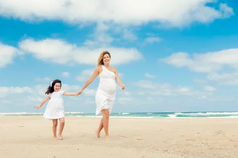 Walking on the beach Stock Photos