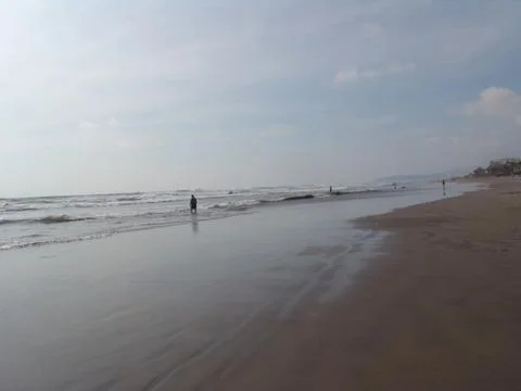 Walking on beach Foto stock
