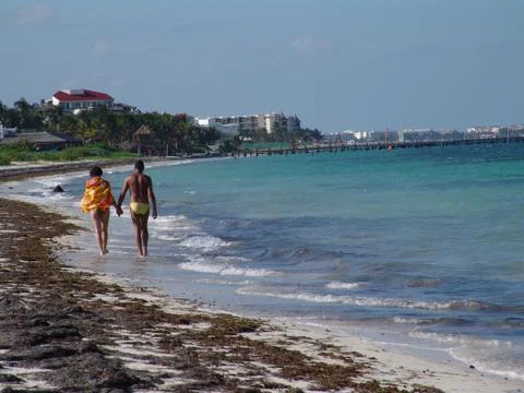 Walking at the beach Stock Photos