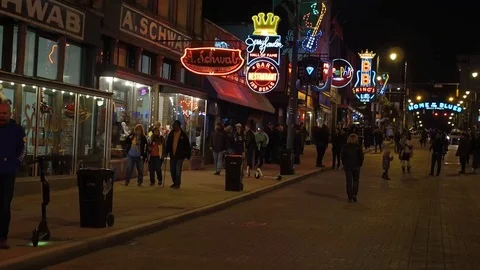 Walking on Beale St. At Night Stock-Footage 102616585