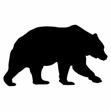 Walking Bear Silhouette Stock Illustration