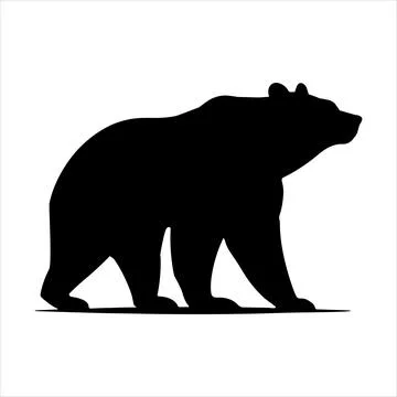 Walking Bear Silhouette Stock Illustration