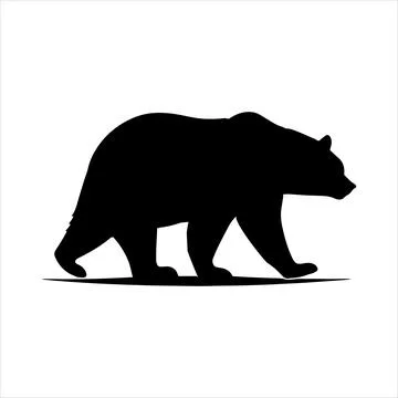 Walking Bear Silhouette Stock Illustration