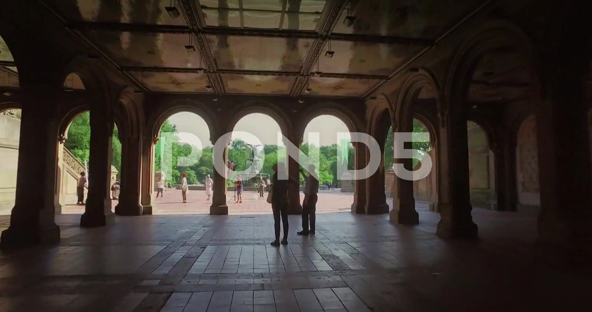 Tourists bethesda terrace central park hi-res stock photography