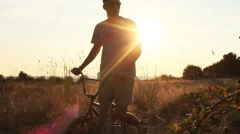 Walking the Bike Stock Footage 26847275