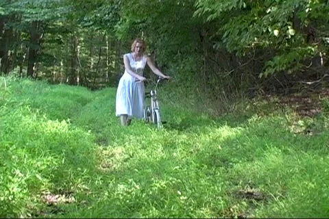 Walking the bike Stock Footage 125639782