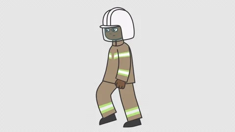 Walking black male firefighter Stock Footage 260942004