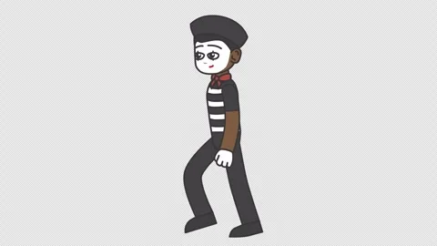 Walking black male mime Stock Footage 263968340