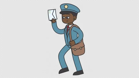 Walking black male postman Stock Footage 261729364