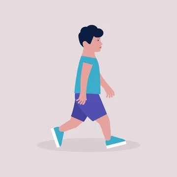 Walking boy Stock Illustration