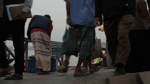 Walking on bridge Stock Footage 129432883