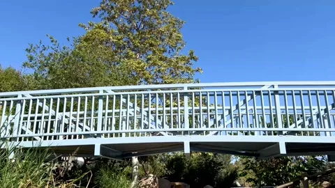 Walking Bridge over Tomol Interpretive Play Area Stock-Footage 200020655