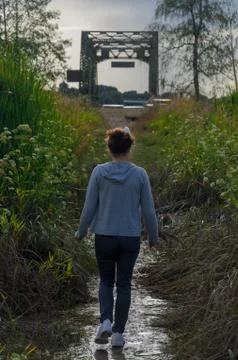 Walking to the bridge Stock Photos