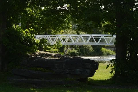 Walking Bridge Thru Trees Stock Photos