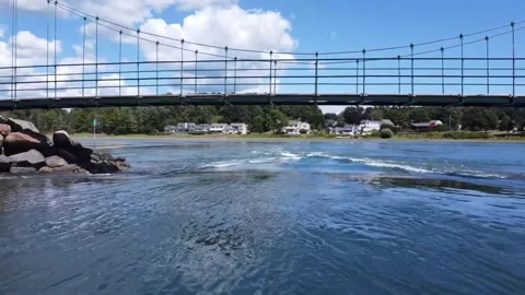 Walking bridge water Stock Footage 225559833