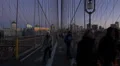 Walking on Brooklyn Bridge New York City at dusk 4k or 4k+ Resolution