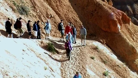 Walking in the Bryce Canyon 2.   Stock Footage 81577111